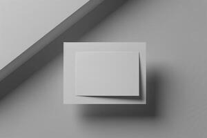 Mockup of business card on gray background. photo
