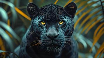 A Painting of a Leopard in the Jungle photo