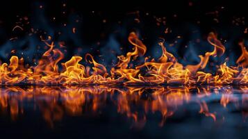 Close-Up of Fire Against Black Background photo