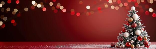 Small White Christmas Tree With Ornaments photo