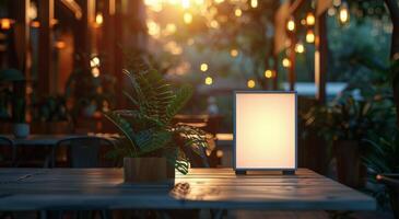 Table Illuminated by a Light photo