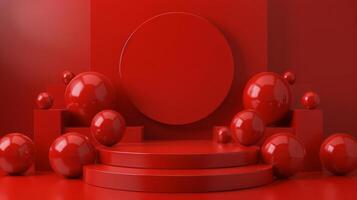 Red Balls on Red Block photo