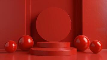 Red Balls on Red Block photo