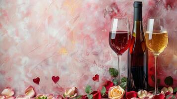 Bottle of Wine Next to Glass on Table photo
