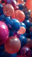 Colorful Balls Floating in the Air photo
