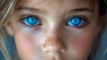 Young Girl With Blue Eyes Close-Up photo