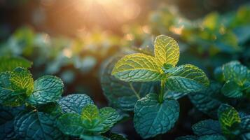 Cluster of Green Leaves on a Plant photo
