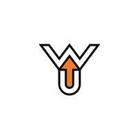 UW, WU, W AND U Abstract initial monogram letter alphabet logo design vector