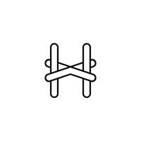 Alphabet Initials logo HX, XH, X and H vector