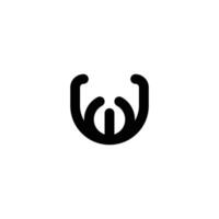 UW, WU, W AND U Abstract initial monogram letter alphabet logo design vector