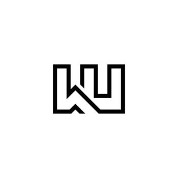 UW, WU, W AND U Abstract initial monogram letter alphabet logo design vector
