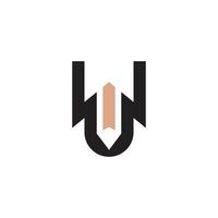 UW, WU, W AND U Abstract initial monogram letter alphabet logo design vector