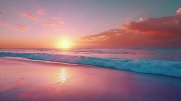 Sunset Over Ocean Waves photo