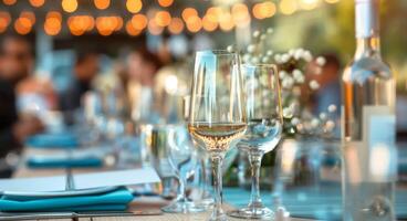 Outdoor Wedding Reception Table Setting photo