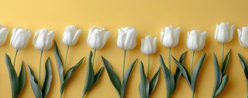 Group of White Tulips Arranged in a Circle photo