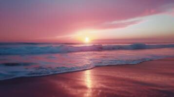 Sunset Over Ocean Waves photo