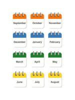 set of icons. Daily, monthly, yearly calendar icon vector