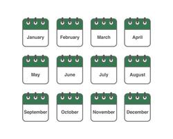 set of icons. Daily, monthly, yearly calendar icon vector