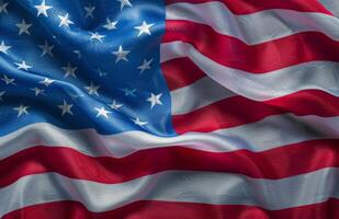 Waving American Flag Close-Up photo
