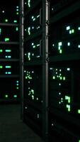 modern server room with supercomputers light video