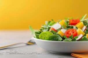 Person Holding a Salad Bowl photo
