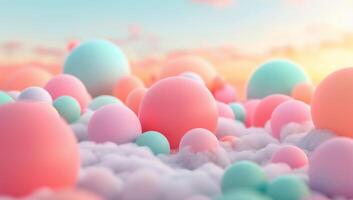 Cotton Candy Clouds in a Dreamy Landscape photo