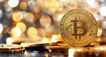 Bitcoin Cryptocurrency Coin Stack photo