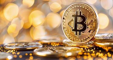 Bitcoin Cryptocurrency Coin Stack photo