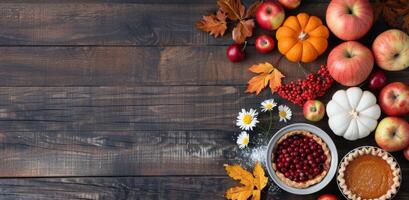 Thanksgiving Table Setting With Fall Decor photo