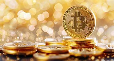 Bitcoin Cryptocurrency Coin Stack photo