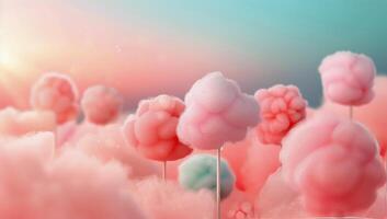 Cotton Candy Clouds in a Dreamy Landscape photo