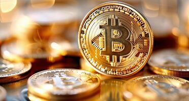 Bitcoin Cryptocurrency Coin Stack photo