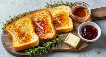 French Toast With Rosemary and Syrup photo