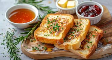 French Toast With Rosemary and Syrup photo