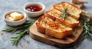 French Toast With Rosemary and Syrup photo