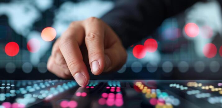 Hand Interacting With Digital Interface photo