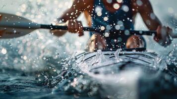 Kayaker Navigating Whitewater Rapids photo