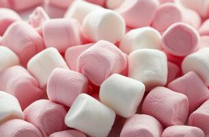 Pink and White Marshmallows Close-Up photo
