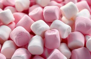 Pink and White Marshmallows Close-Up photo