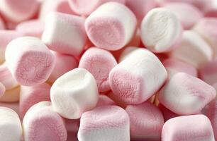 Pink and White Marshmallows Close-Up photo