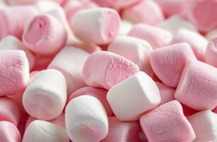 Pink and White Marshmallows Close-Up photo