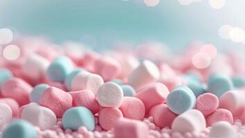Pink and Blue Marshmallows photo