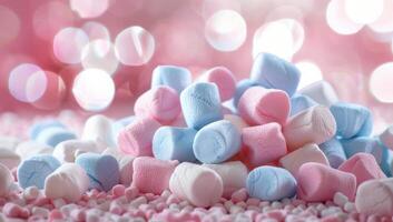Pink and Blue Marshmallows photo