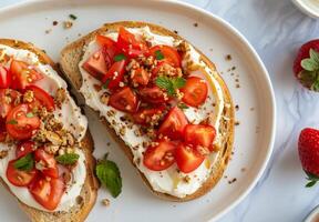 Tomato and Cream Cheese Toast photo