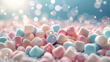 Pink and Blue Marshmallows photo