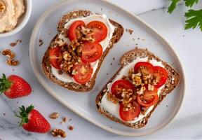 Tomato and Cream Cheese Toast photo