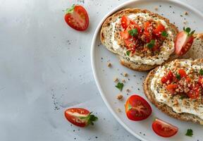 Tomato and Cream Cheese Toast photo