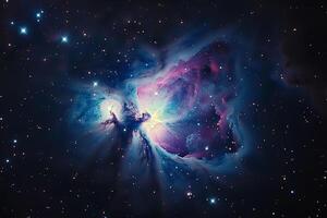 Majesty Background Orion Nebulwith intricate gas clouds and stellar nurseries hub of star formation in our galaxy photo