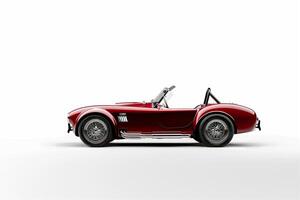 Timeless vintage roadster in pristine condition on plain white background emphasizing its classic design background photo