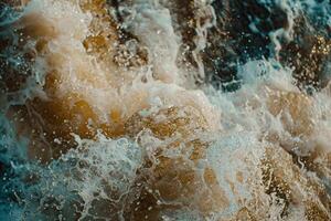 Dreamy Abstract Nature of Waterfall Patterns with Swirling Foam and Bubbles Background photo